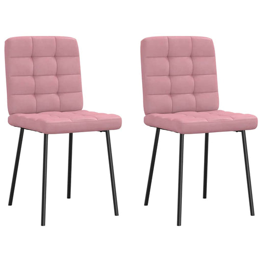 vidaXL Sillas de comedor 2 unidades terciopelo rosa