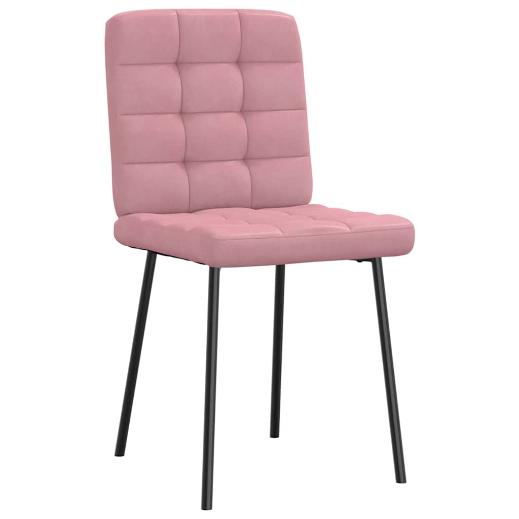 vidaXL Sillas de comedor 2 unidades terciopelo rosa