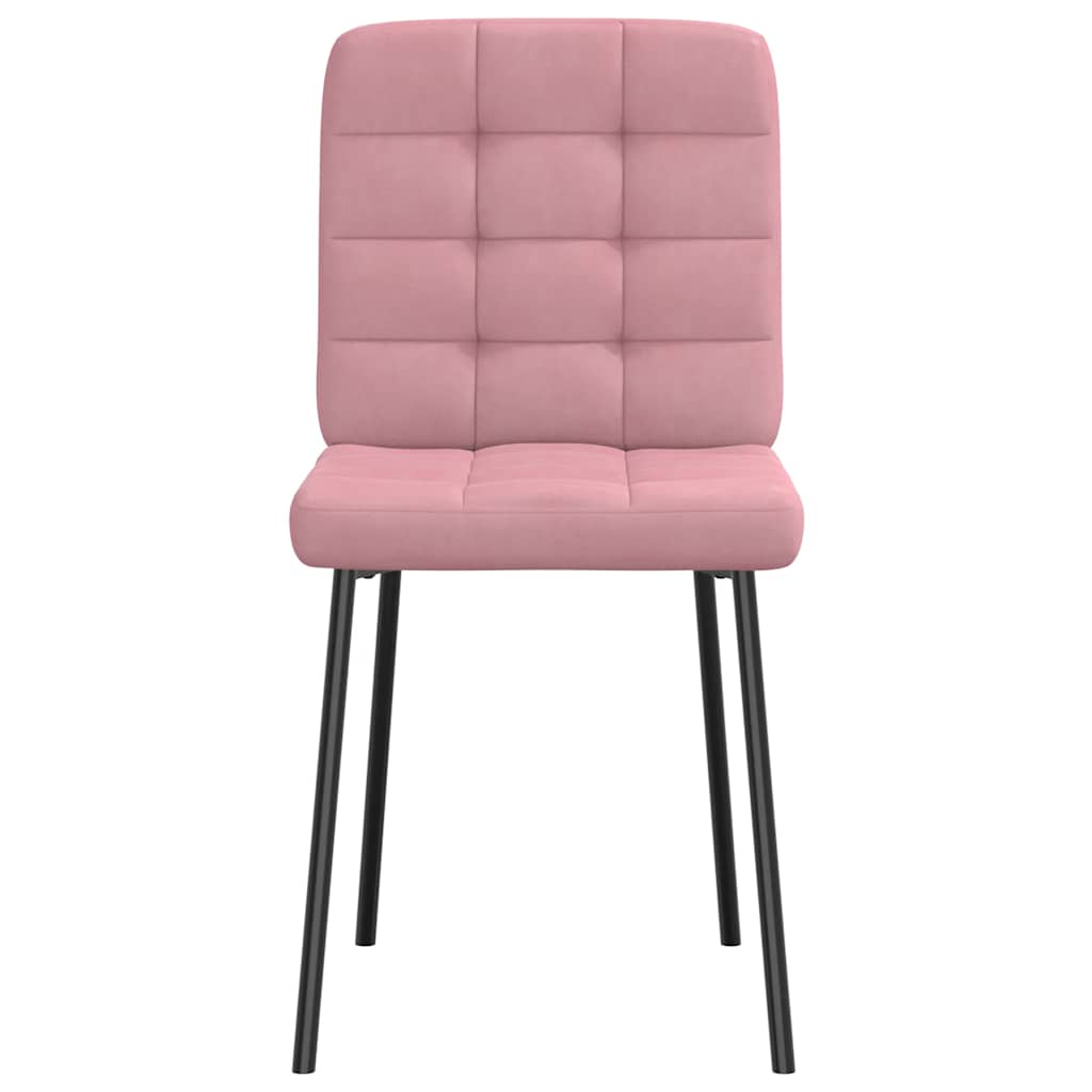 vidaXL Sillas de comedor 2 unidades terciopelo rosa