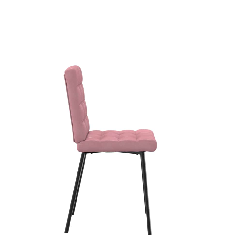 vidaXL Sillas de comedor 2 unidades terciopelo rosa