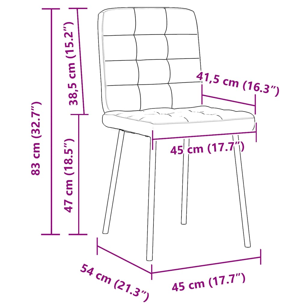 vidaXL Sillas de comedor 2 unidades terciopelo rosa