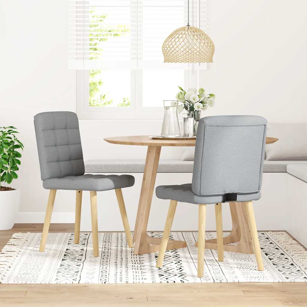 vidaXL Sillas de comedor giratorias 2 unidades tela gris claro