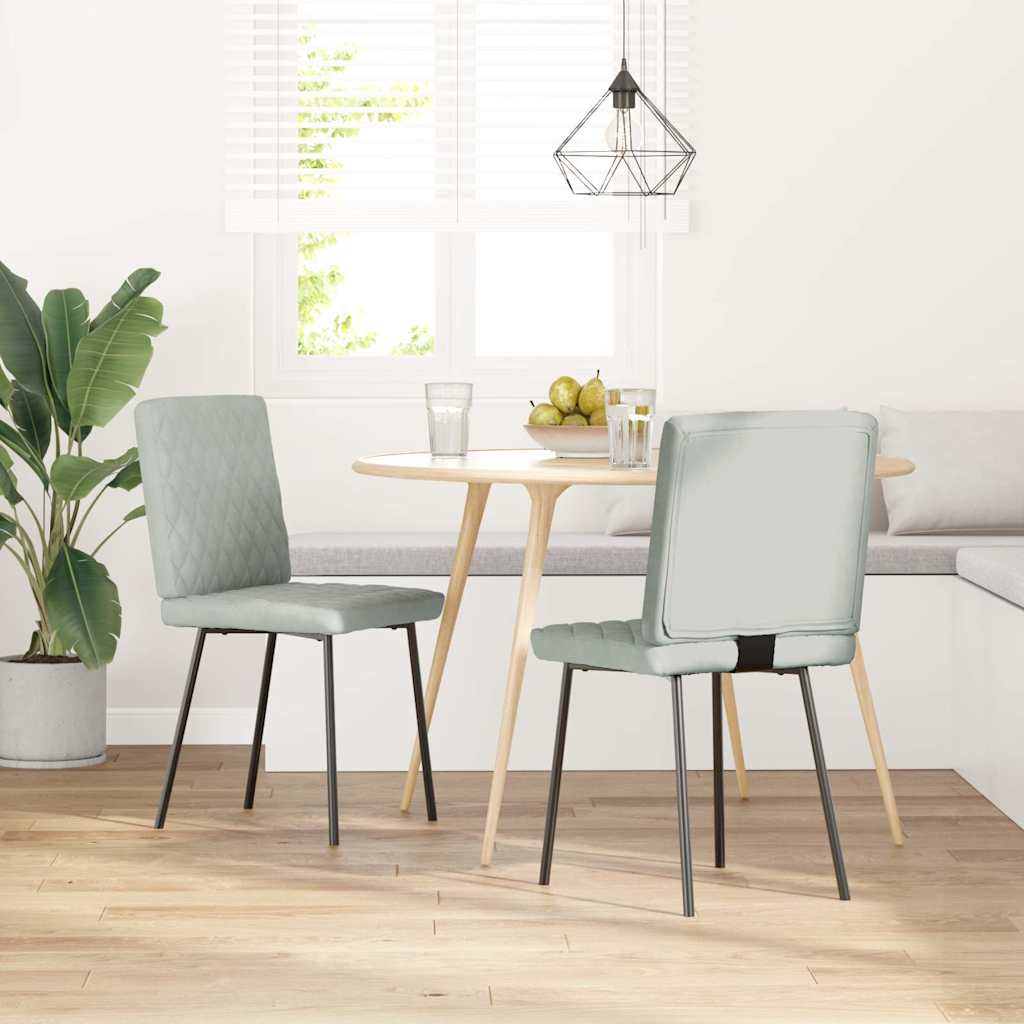 vidaXL Sillas de comedor 2 unidades terciopelo gris claro