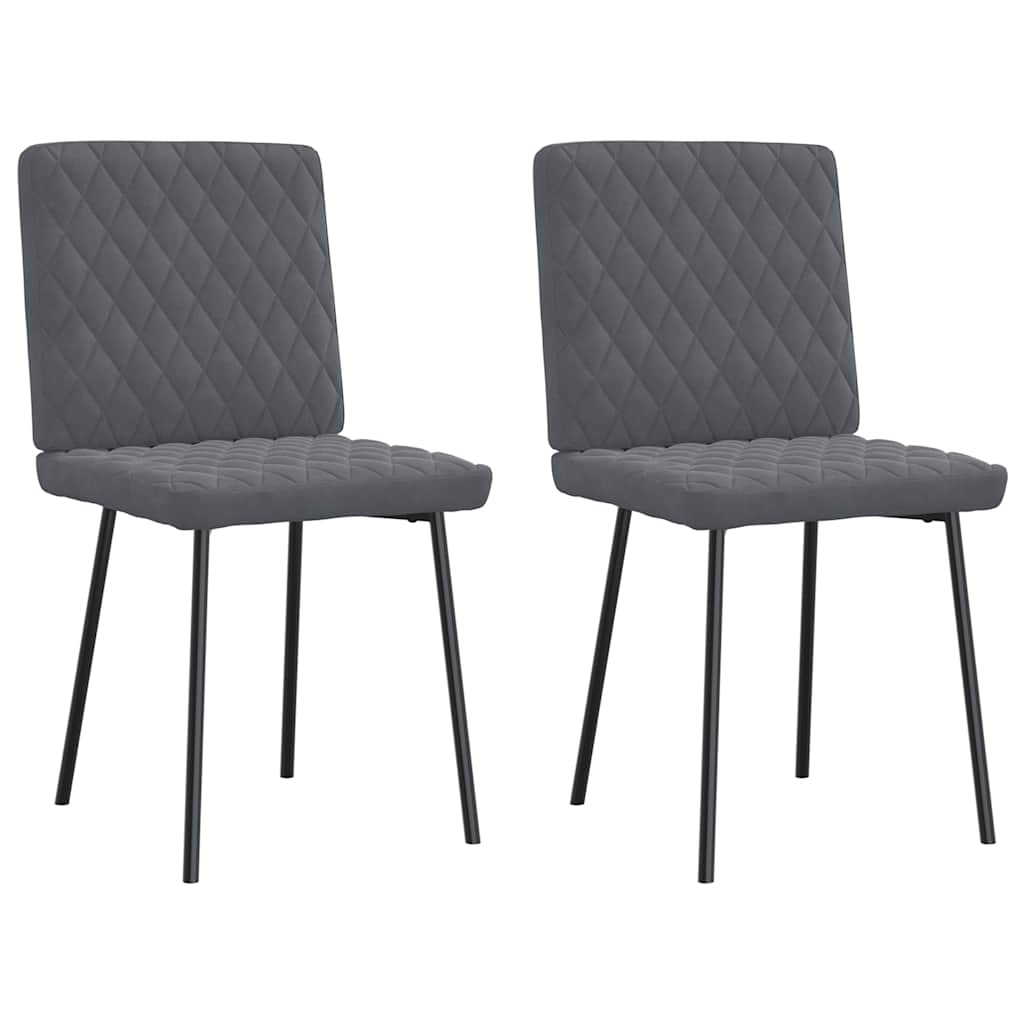 vidaXL Sillas de comedor 2 unidades terciopelo gris oscuro