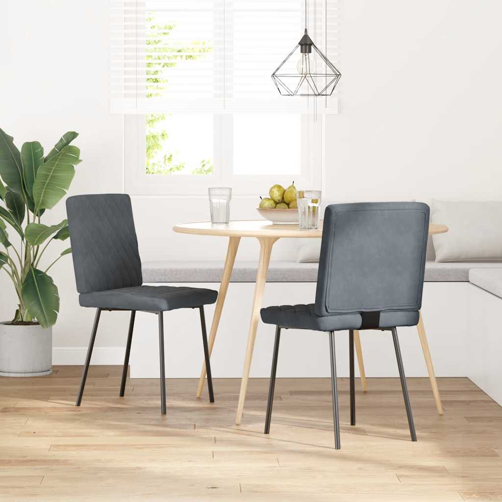 vidaXL Sillas de comedor 2 unidades terciopelo gris oscuro