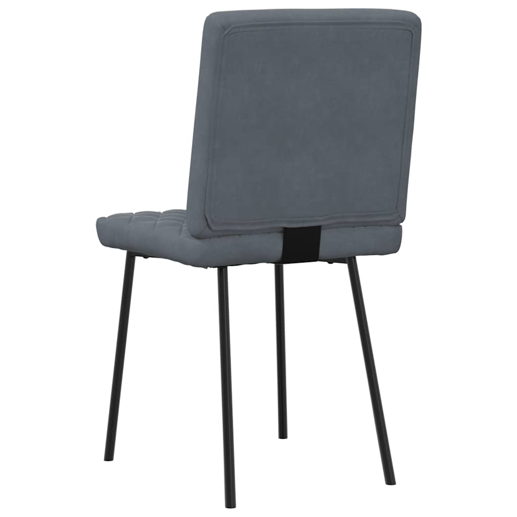 vidaXL Sillas de comedor 2 unidades terciopelo gris oscuro