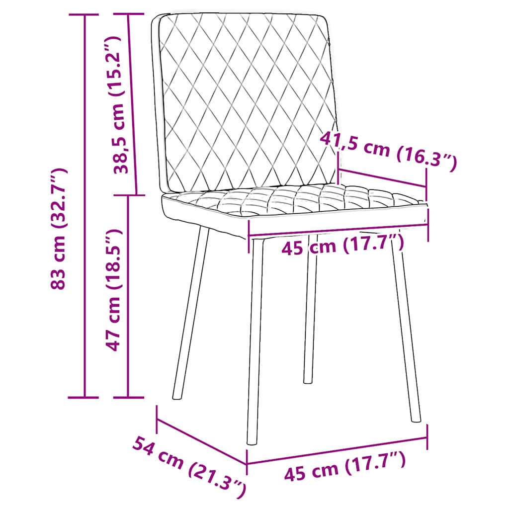 vidaXL Sillas de comedor 2 unidades terciopelo gris oscuro