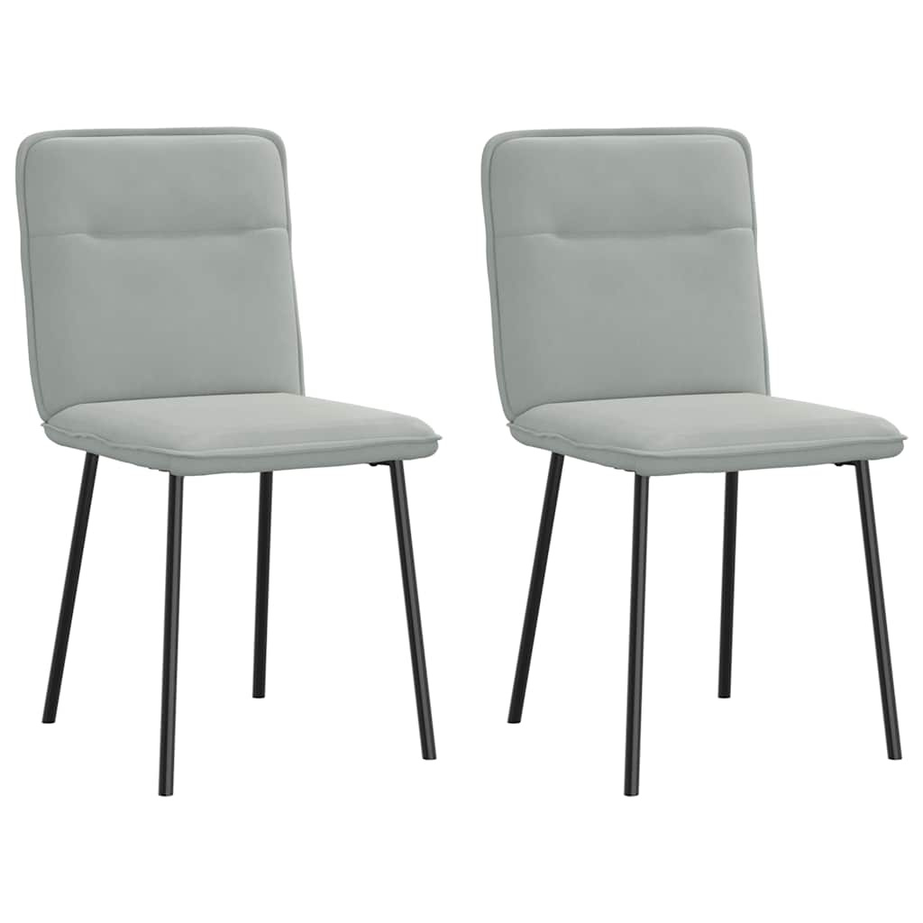 vidaXL Sillas de comedor 2 unidades terciopelo gris claro