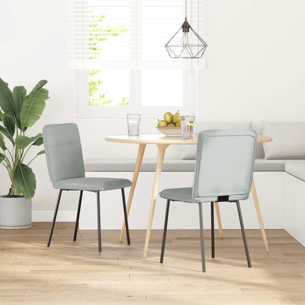 vidaXL Sillas de comedor 2 unidades terciopelo gris claro