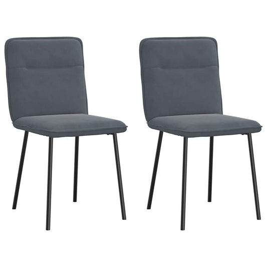 vidaXL Sillas de comedor 2 unidades terciopelo gris oscuro