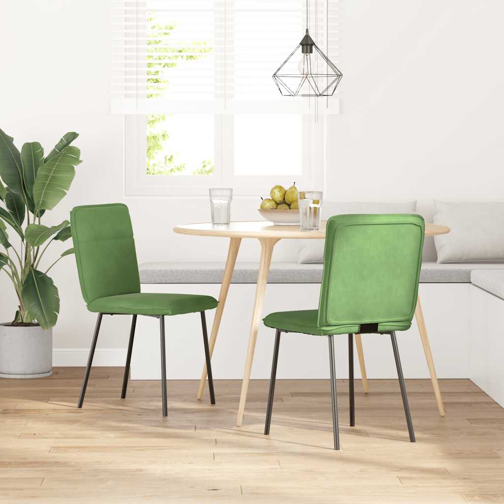 vidaXL Sillas de comedor 2 unidades terciopelo verde claro