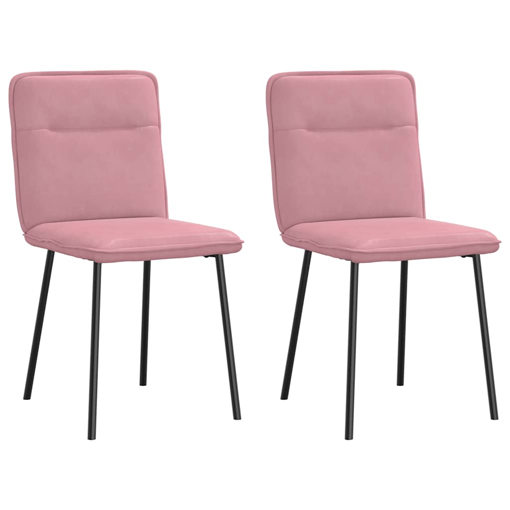 vidaXL Sillas de comedor 2 unidades terciopelo rosa