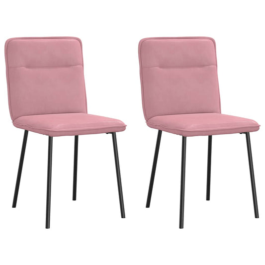 vidaXL Sillas de comedor 2 unidades terciopelo rosa