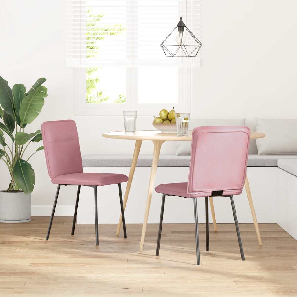 vidaXL Sillas de comedor 2 unidades terciopelo rosa