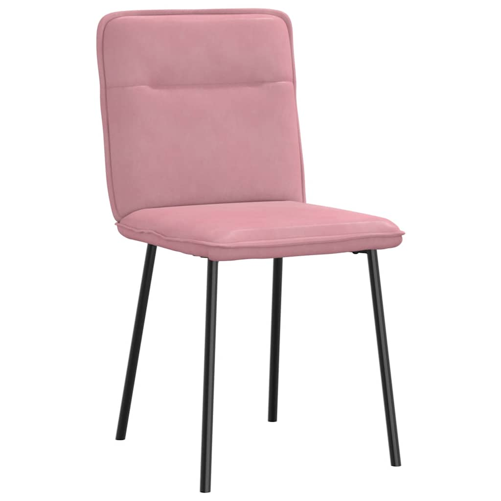 vidaXL Sillas de comedor 2 unidades terciopelo rosa