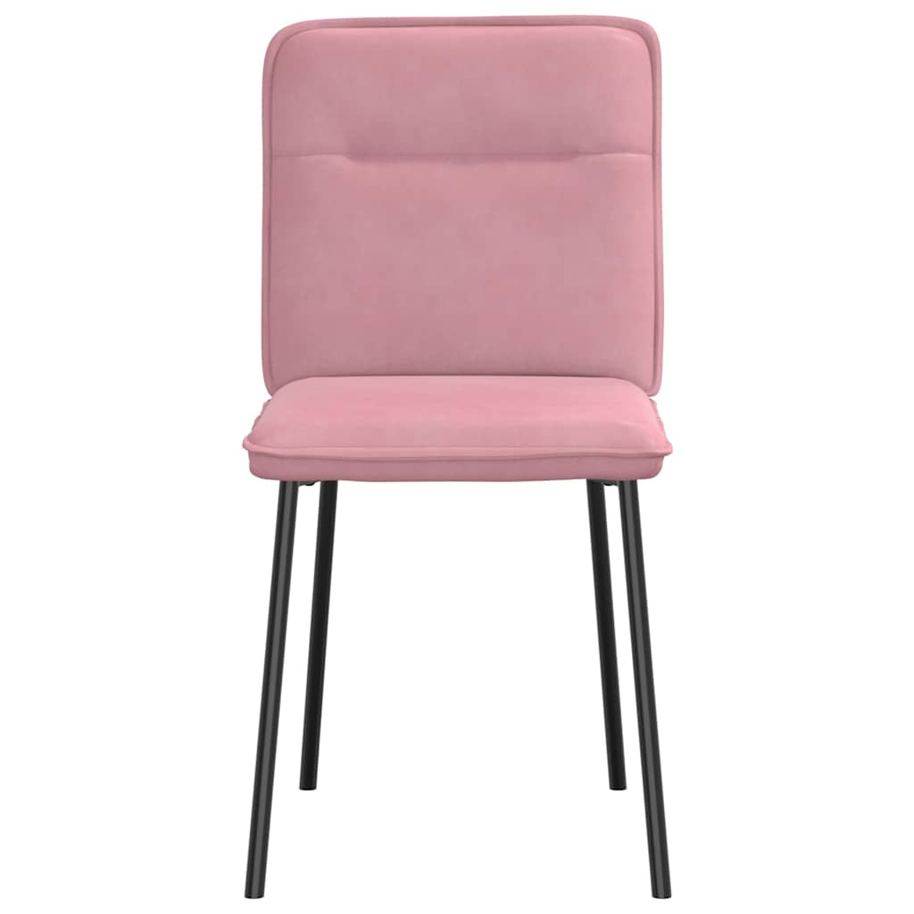 vidaXL Sillas de comedor 2 unidades terciopelo rosa