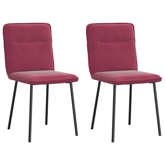 vidaXL Sillas de comedor 2 unidades terciopelo rojo tinto