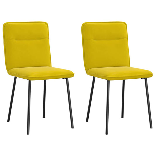 vidaXL Sillas de comedor 2 unidades terciopelo amarillo