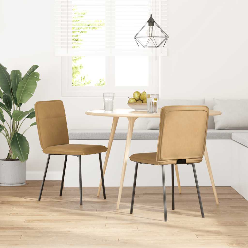 vidaXL Sillas de comedor 2 unidades terciopelo marrón