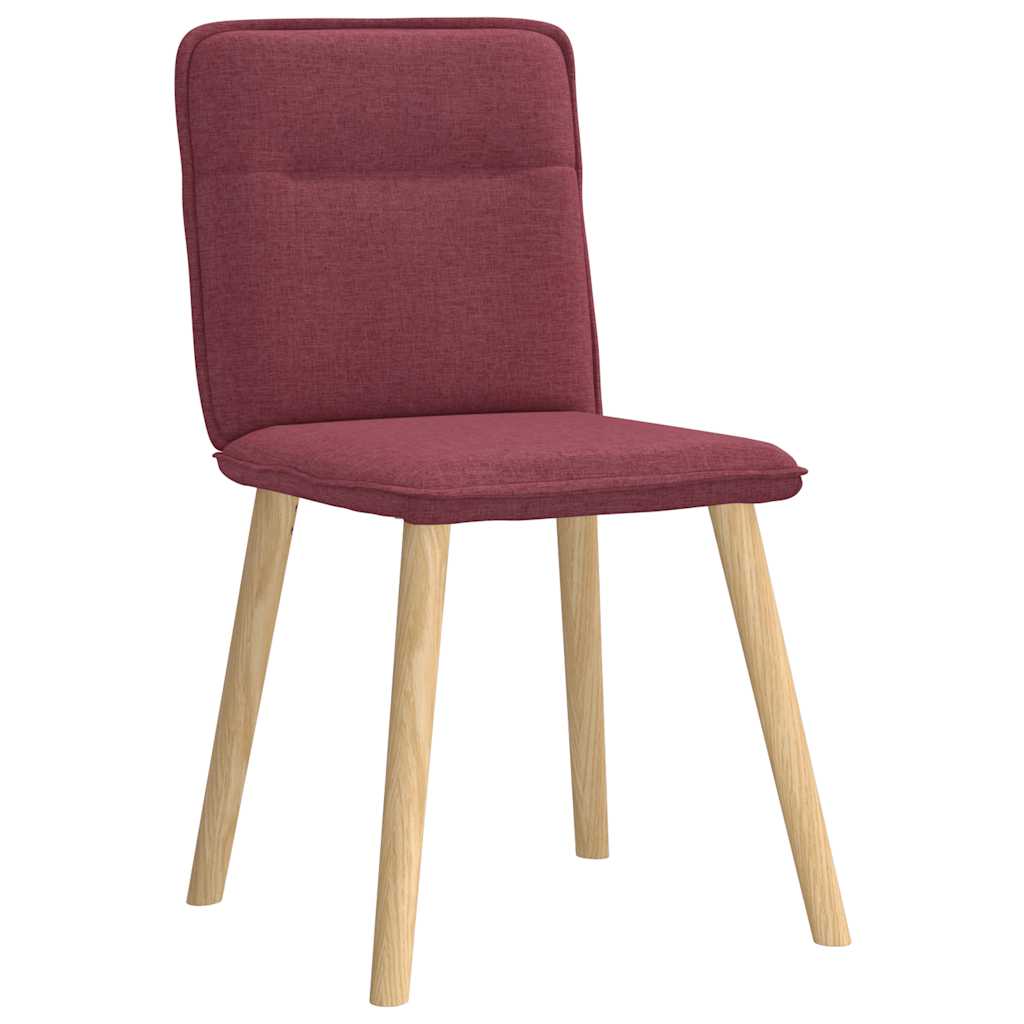 vidaXL Sillas de comedor 2 unidades tela rojo tinto