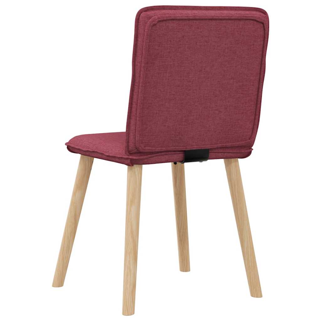 vidaXL Sillas de comedor 2 unidades tela rojo tinto