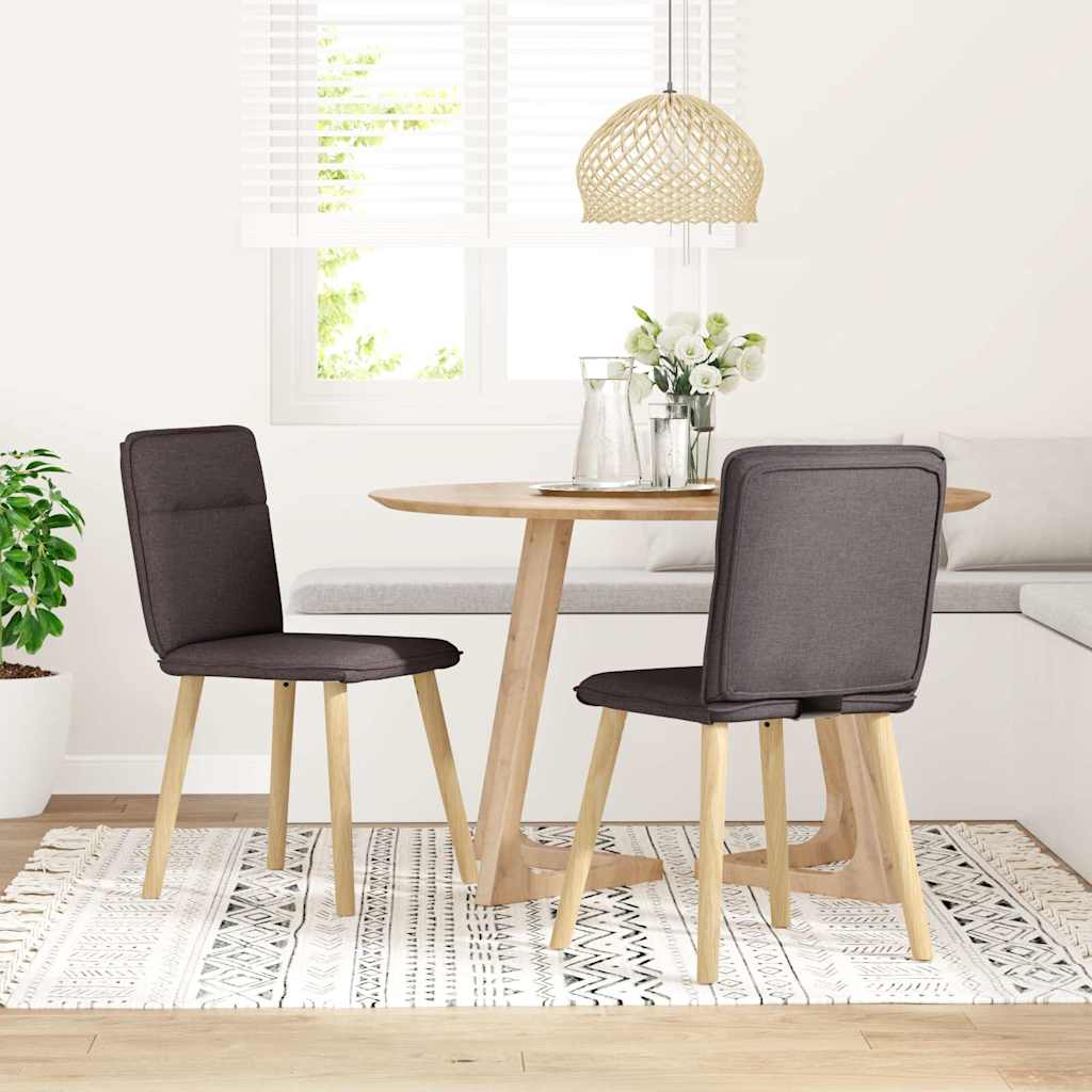 vidaXL Sillas de comedor 2 unidades tela marrón oscuro