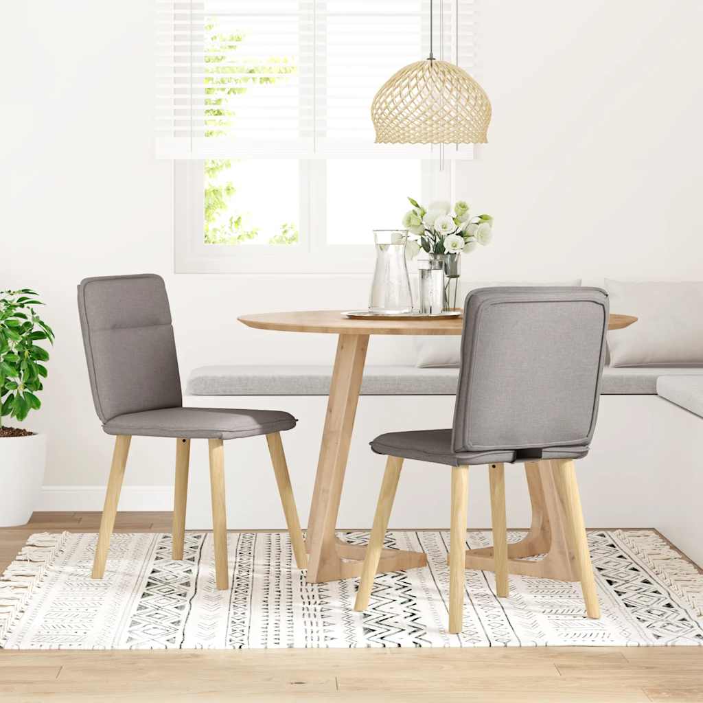 vidaXL Sillas de comedor 2 unidades tela gris taupé