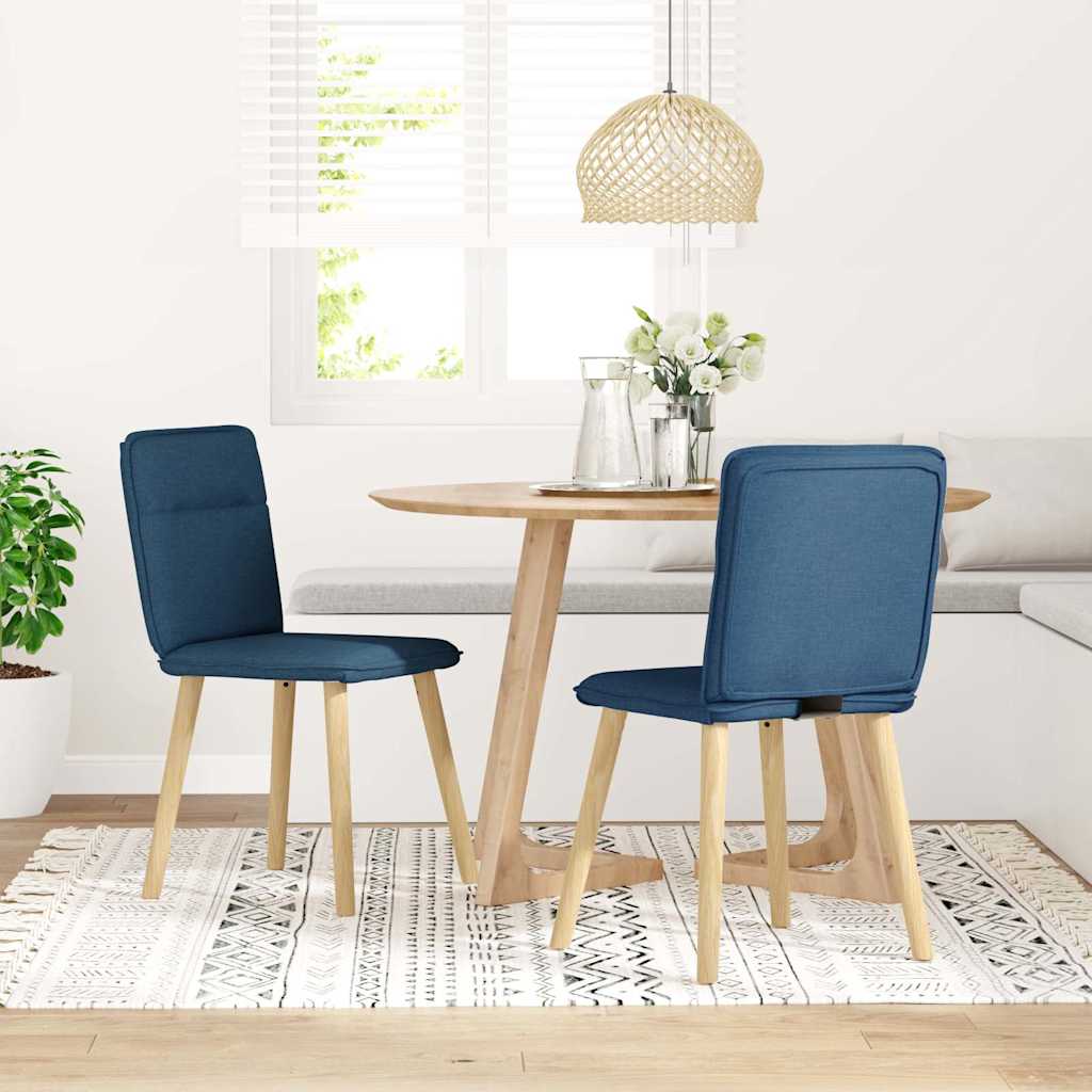 vidaXL Sillas de comedor 2 unidades tela azul