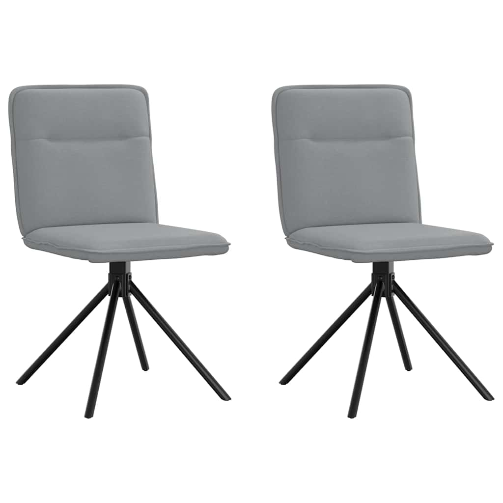 vidaXL Sillas de comedor giratorias 2 unidades tela gris claro