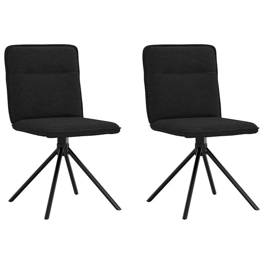 vidaXL Sillas de comedor 2 unidades tela negro