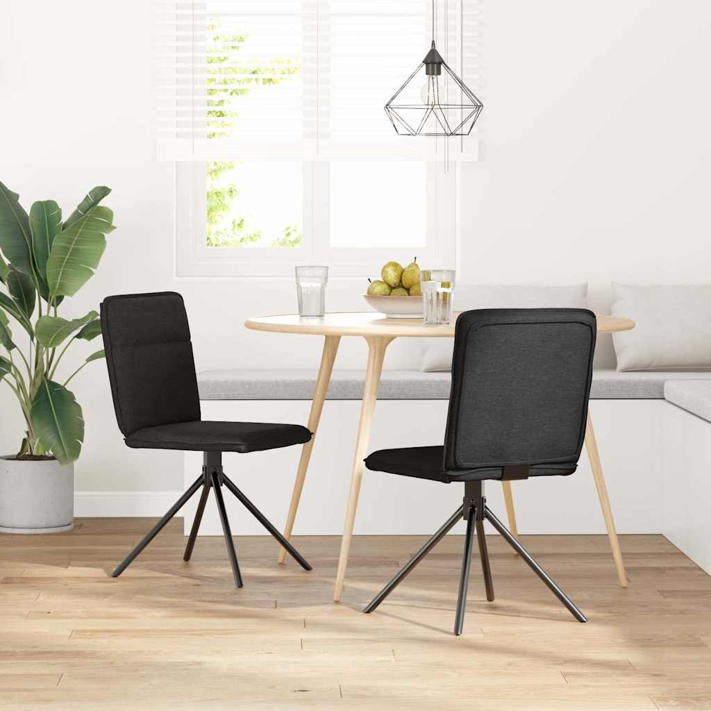 vidaXL Sillas de comedor 2 unidades tela negro