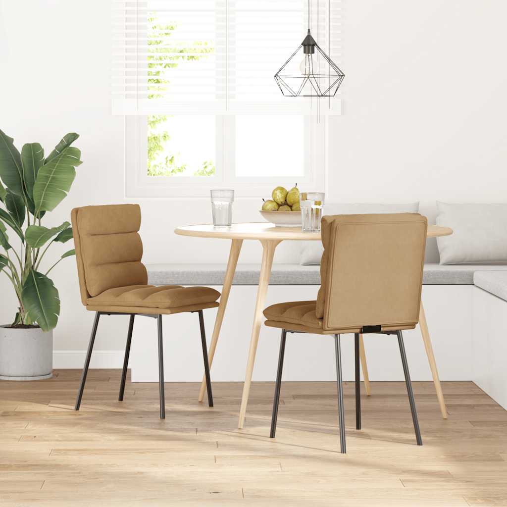 vidaXL Sillas de comedor 2 unidades terciopelo marrón