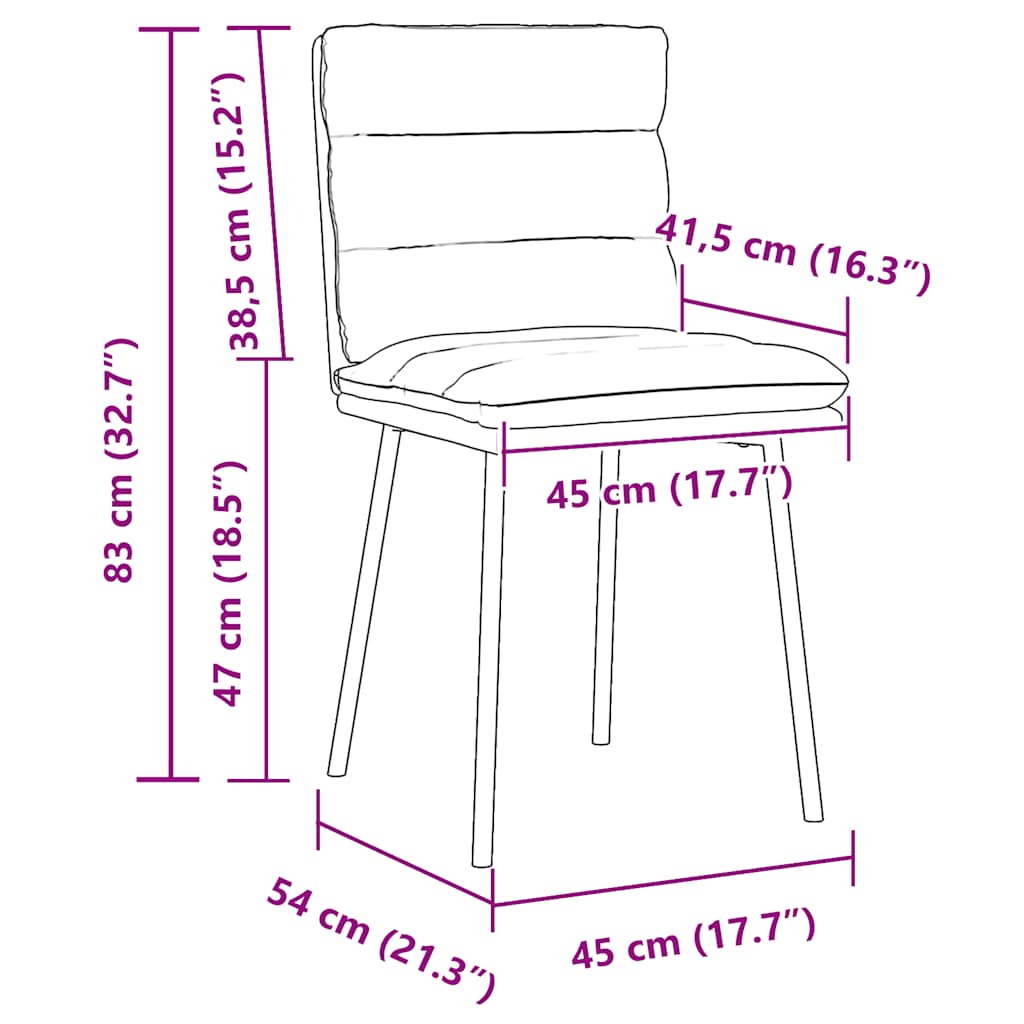 vidaXL Sillas de comedor 2 unidades terciopelo marrón