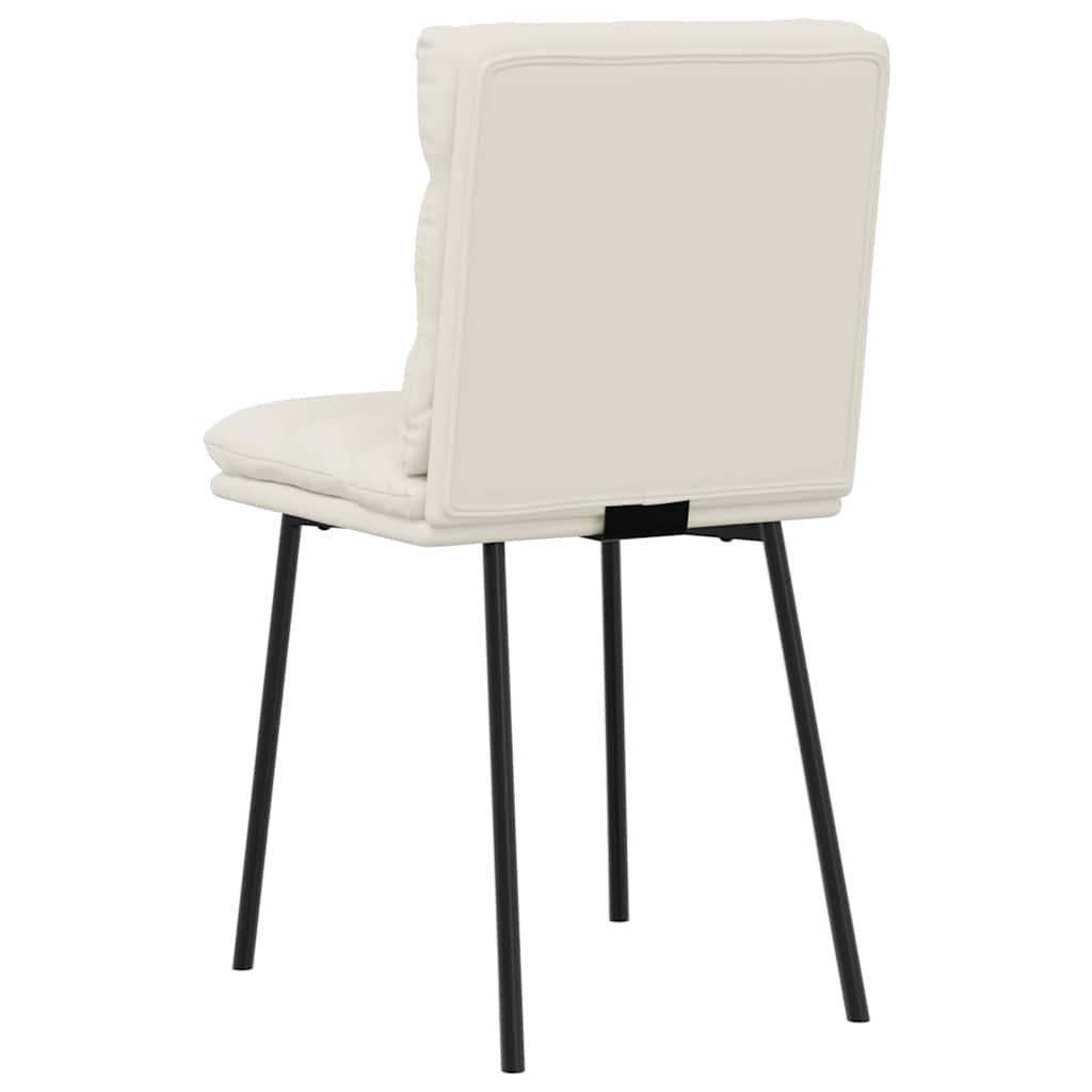 vidaXL Sillas de comedor 2 unidades terciopelo crema