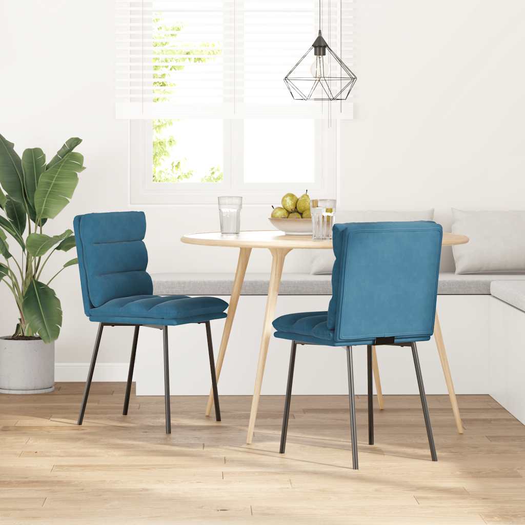 vidaXL Sillas de comedor 2 unidades terciopelo azul