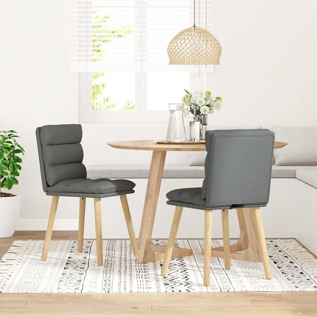 vidaXL Sillas de comedor 2 unidades tela gris oscuro