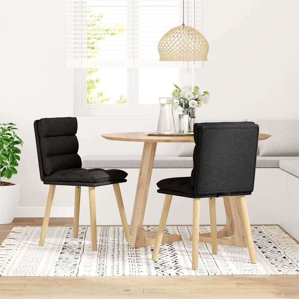 vidaXL Sillas de comedor 2 unidades tela negro