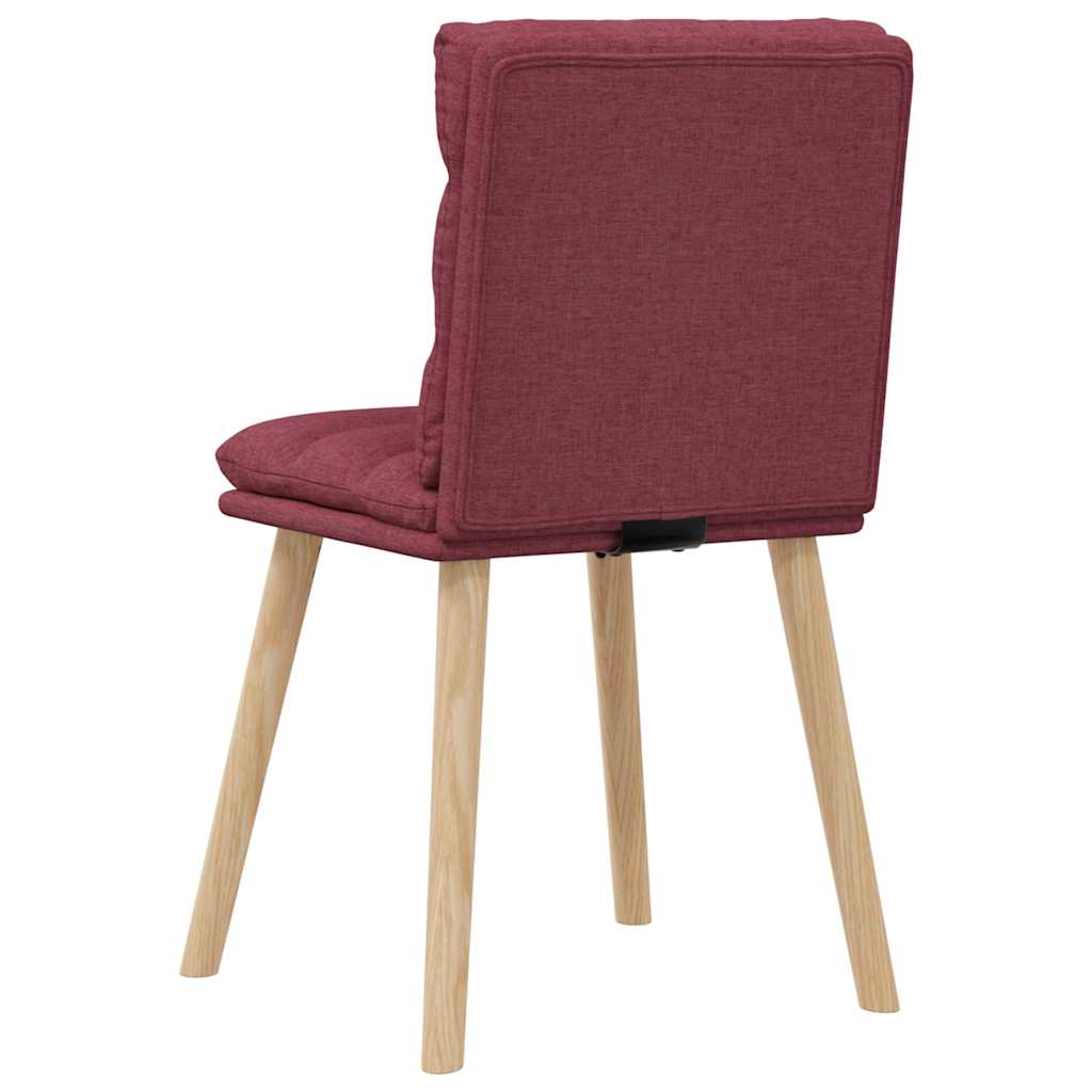 vidaXL Sillas de comedor 2 unidades tela rojo tinto