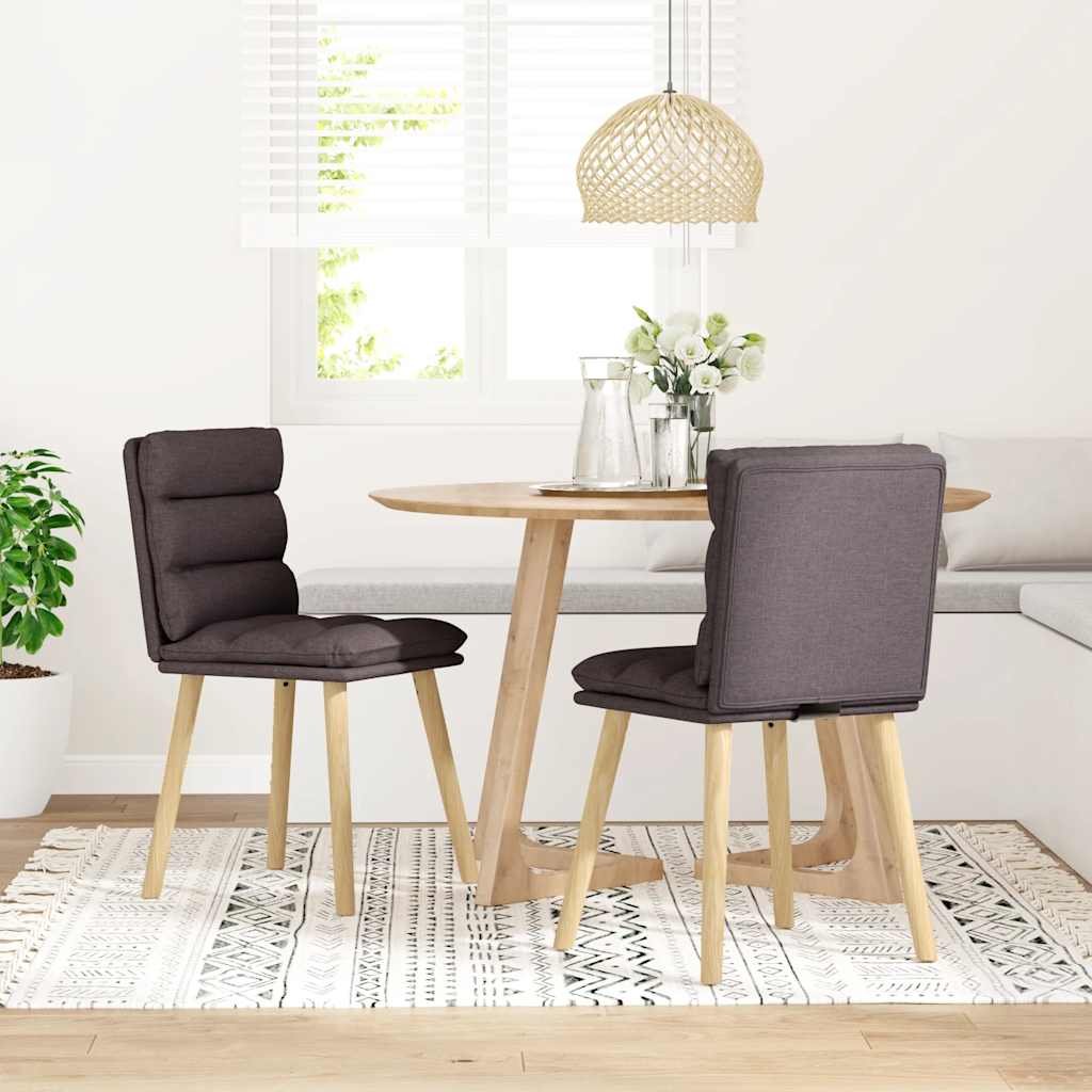 vidaXL Sillas de comedor 2 unidades tela marrón oscuro