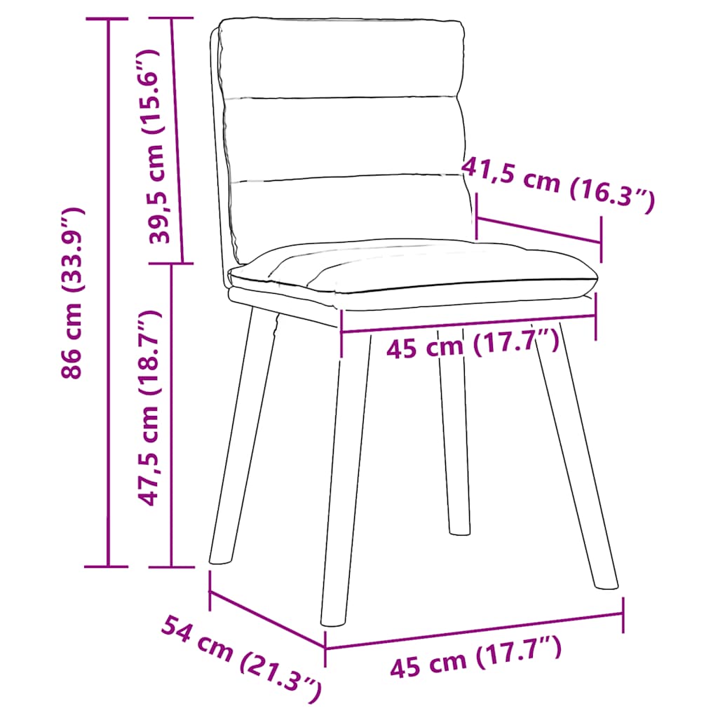 vidaXL Sillas de comedor 2 unidades tela marrón oscuro