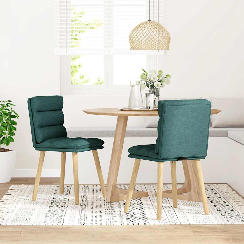 vidaXL Sillas de comedor 2 unidades tela verde oscuro