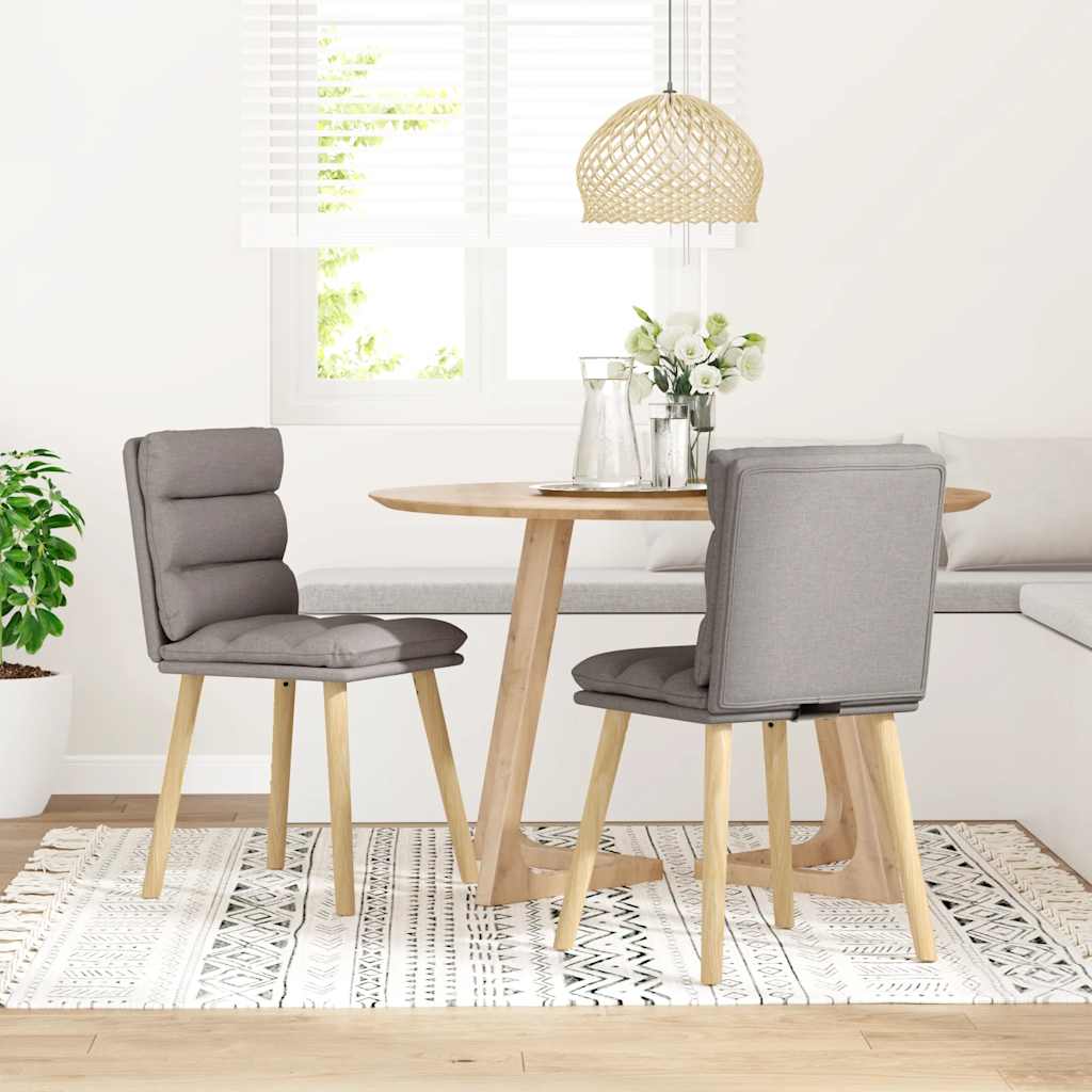 vidaXL Sillas de comedor 2 unidades tela gris taupé