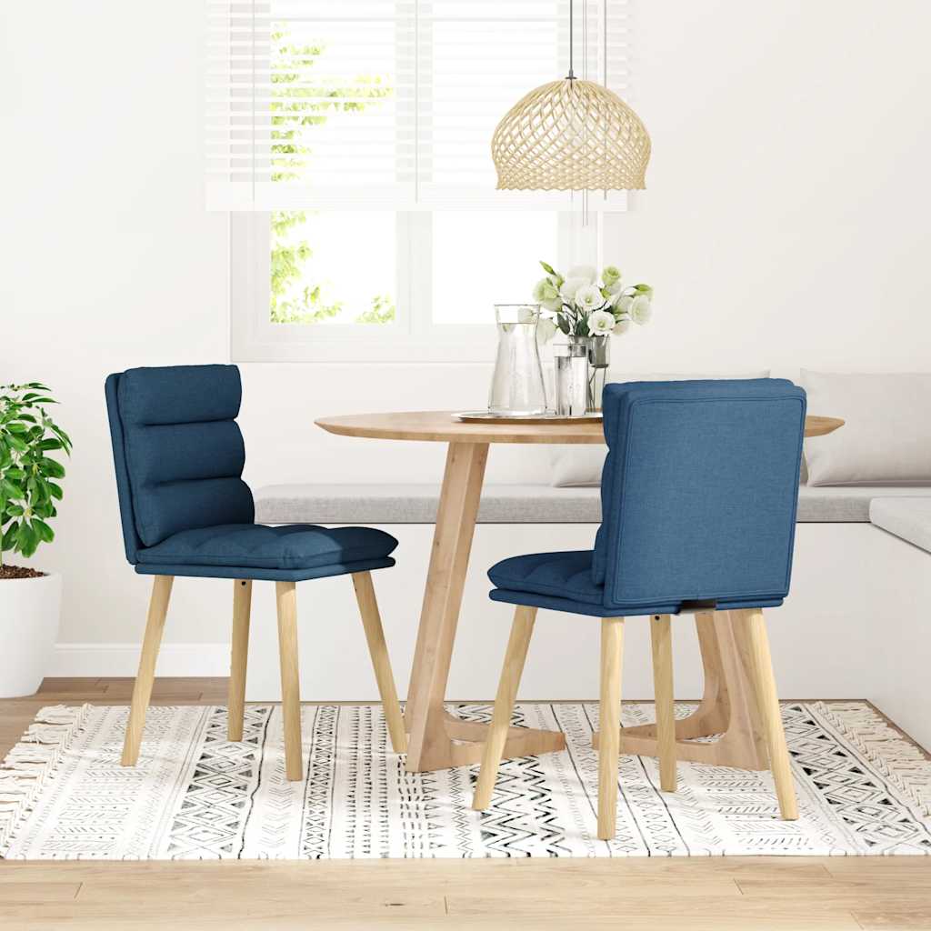 vidaXL Sillas de comedor 2 unidades tela azul