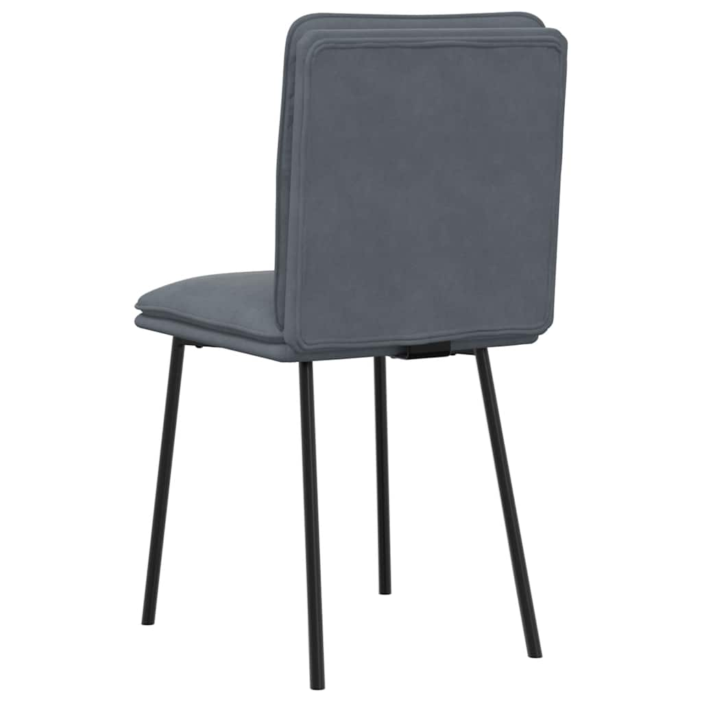 vidaXL Sillas de comedor 2 unidades terciopelo gris oscuro