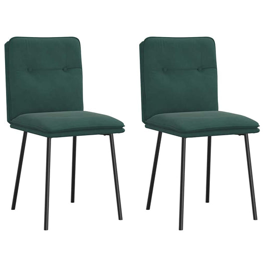 vidaXL Sillas de comedor 2 unidades terciopelo verde oscuro