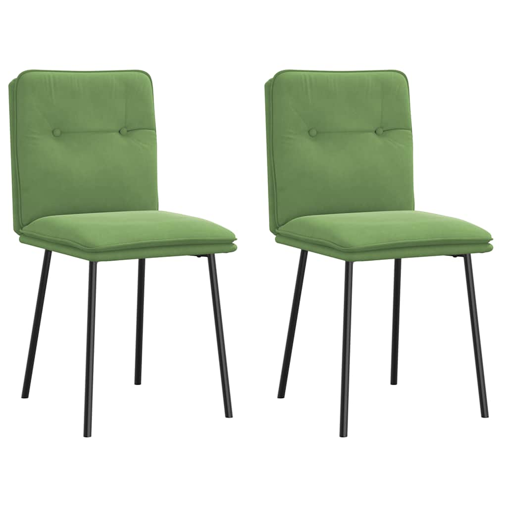 vidaXL Sillas de comedor 2 unidades terciopelo verde claro