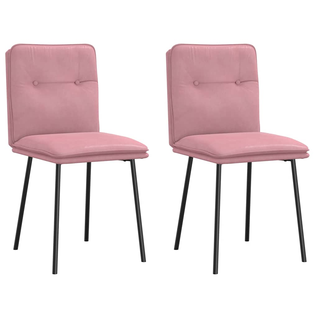 vidaXL Sillas de comedor 2 unidades terciopelo rosa