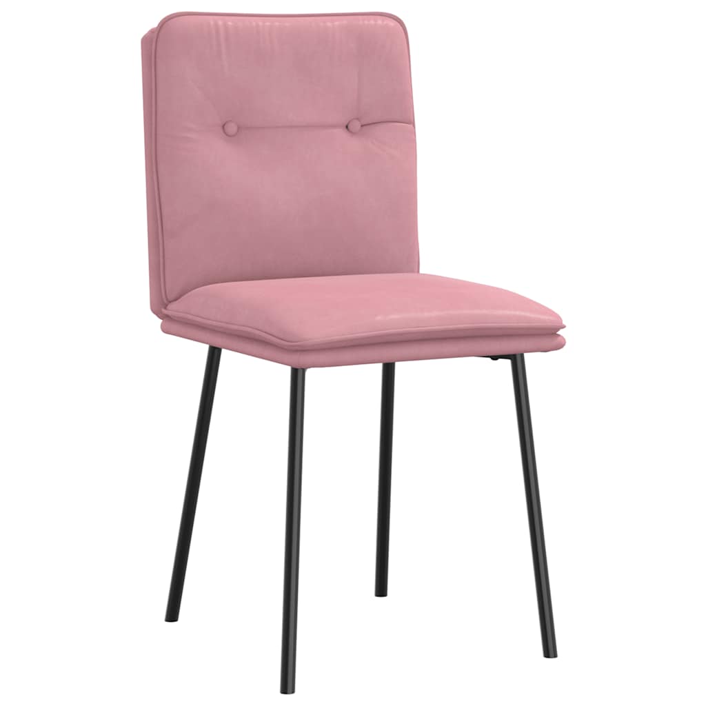 vidaXL Sillas de comedor 2 unidades terciopelo rosa