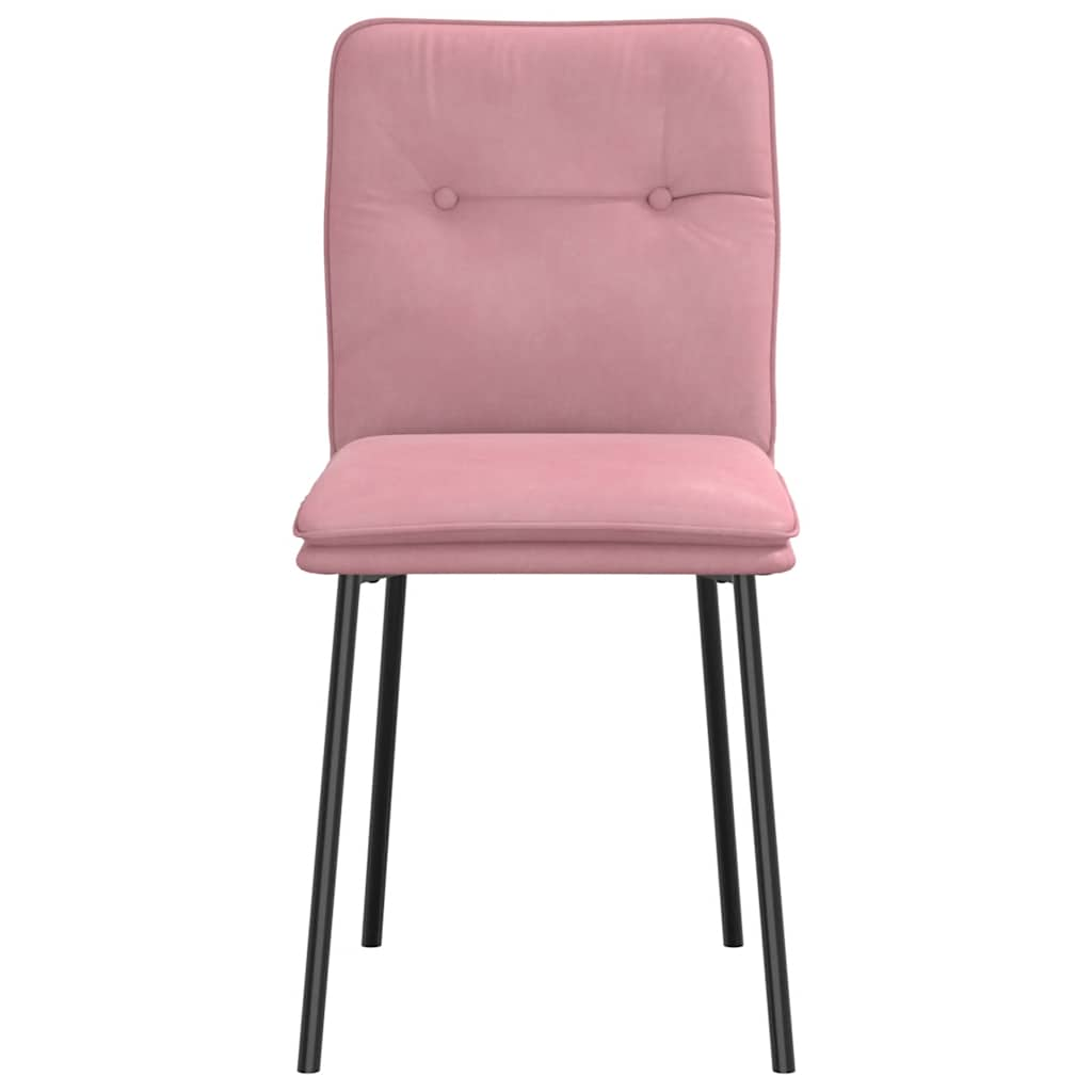 vidaXL Sillas de comedor 2 unidades terciopelo rosa