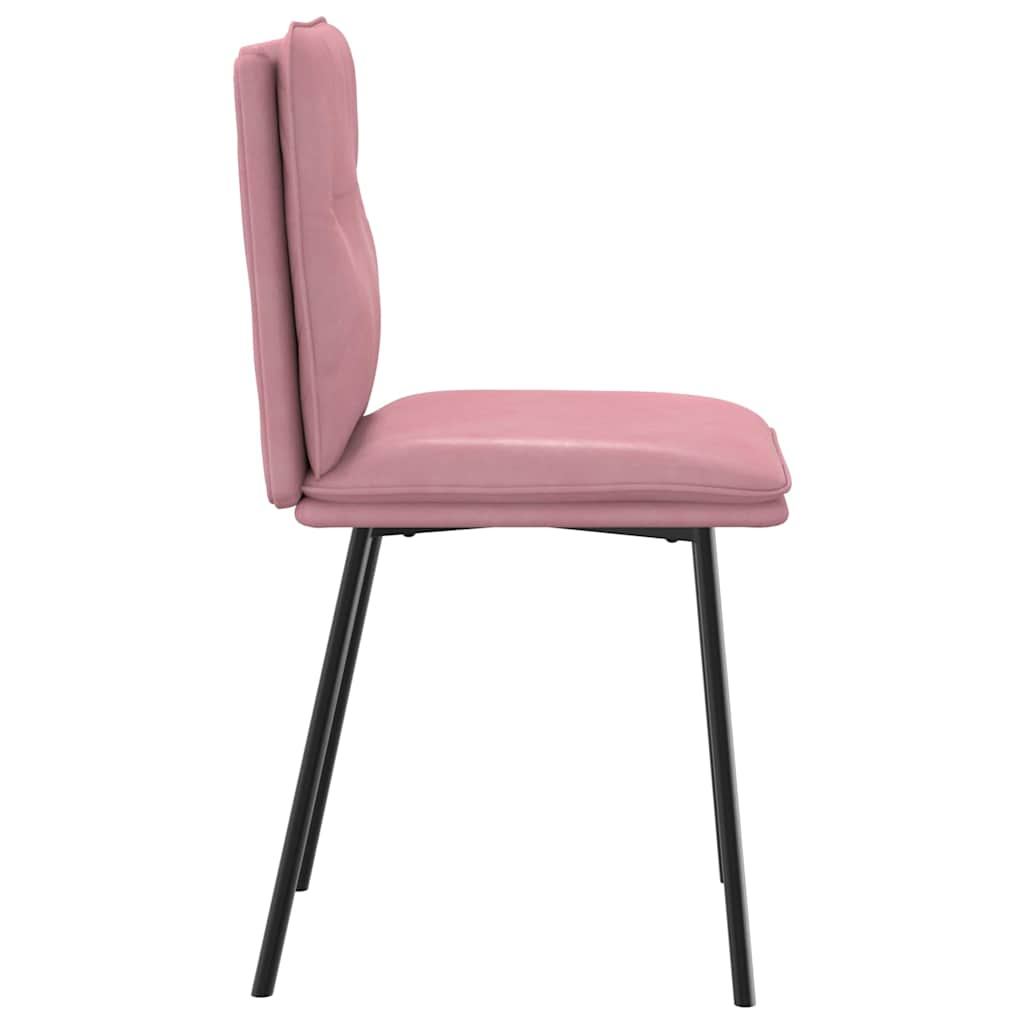 vidaXL Sillas de comedor 2 unidades terciopelo rosa